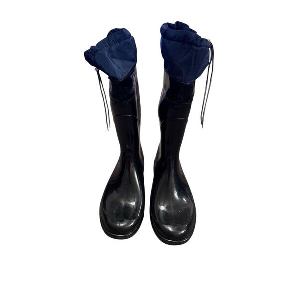 Tommy Hilfiger Women's Rain Boots Size 8 Black Pull-On Anti-Slip Soles - Picture 4 of 12